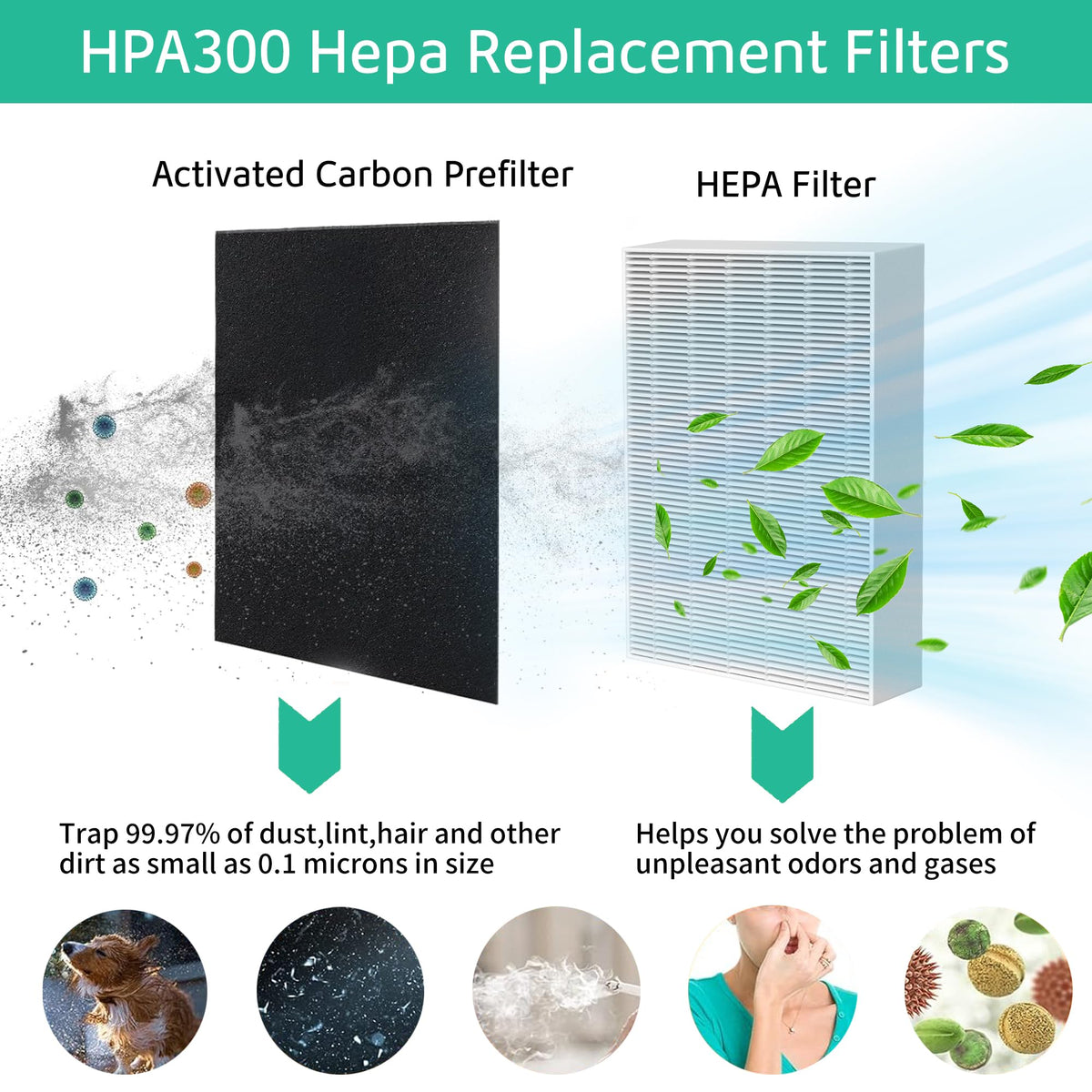 HPA300 HEPA Filter Replacement Compatible with Honeywell Air Purifier
