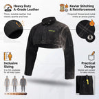 Leather Welding Cape Sleeve, Welder Jacket, Black S