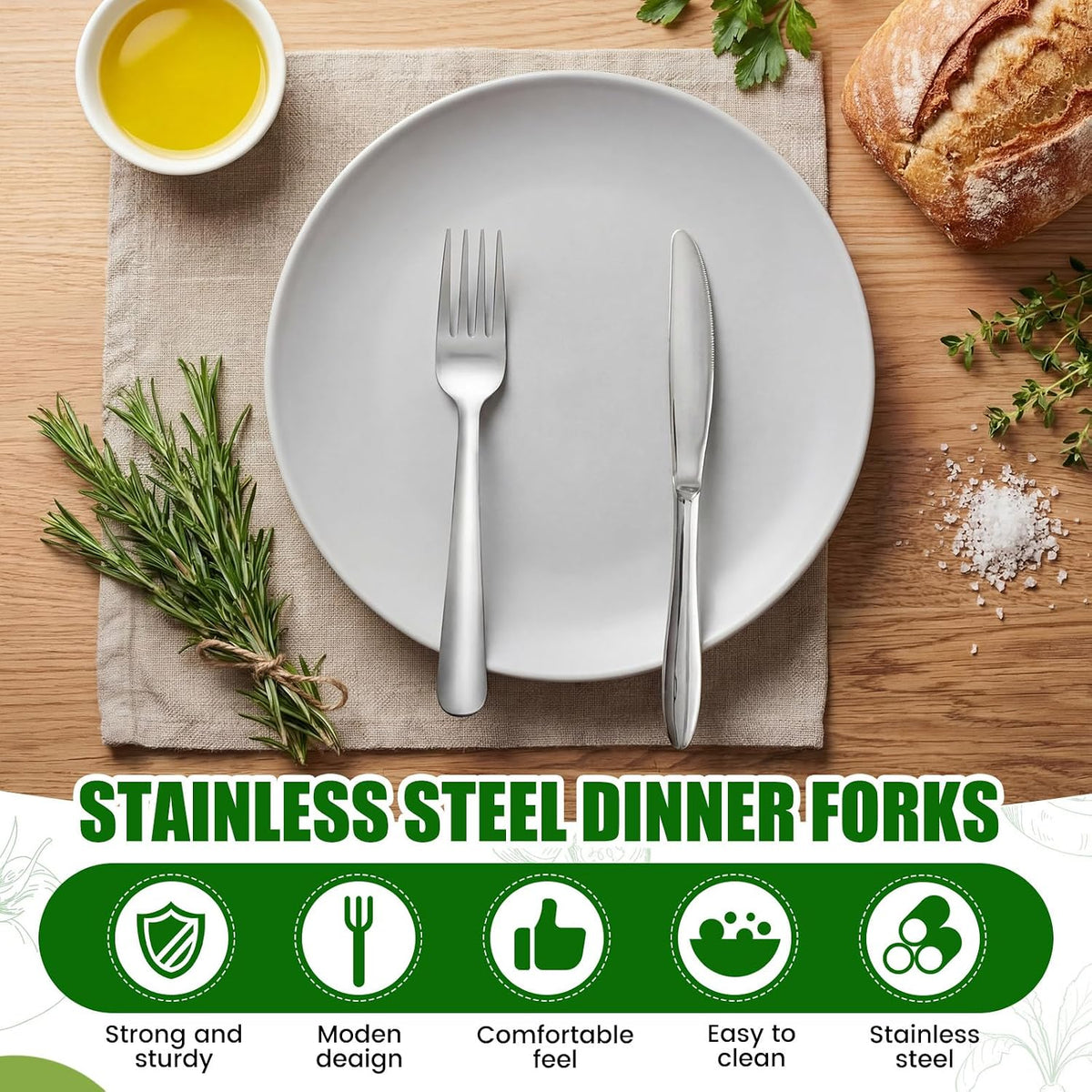 400 Pcs Stainless Steel Dinner Forks Set, 8 Inch Bulk Metal Forks