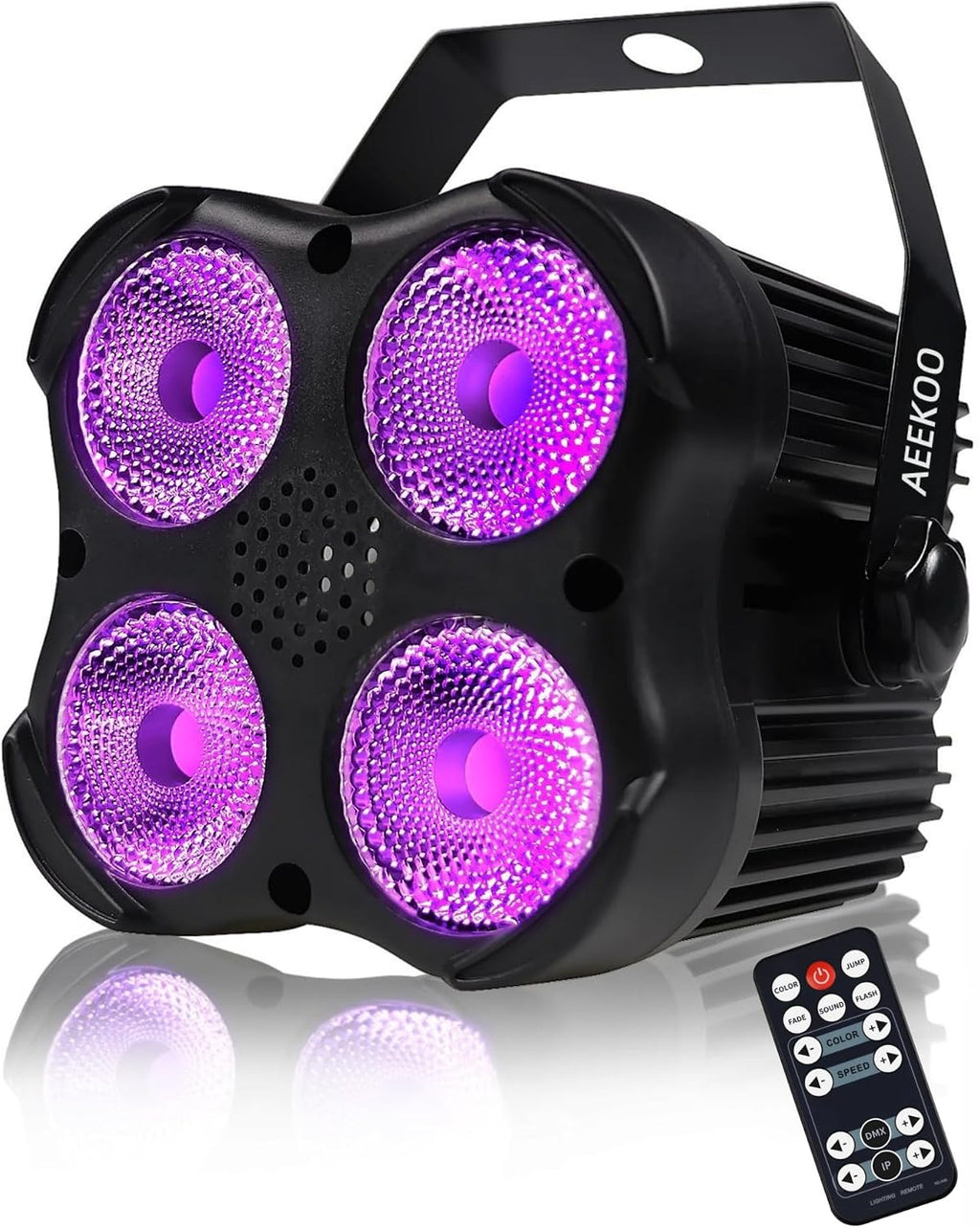 DJ Par Lights, RGBW LED Par Light | Sound Activated and Remote, DMX Stage Uplighting for Event Wedding Church