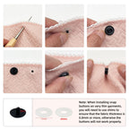 120 Sets Plastic Snap Buttons, No Sew Buttons
