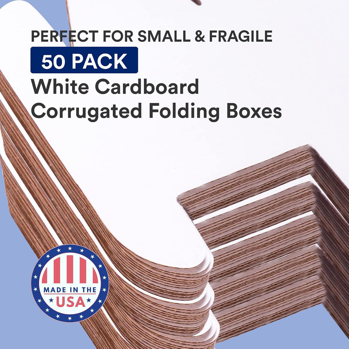 14" Deluxe Shipping Boxes 14"L x 10"W x 4"H, 50-Pack - White Box Mailers for Packaging, Storage, Gifts or Bulk