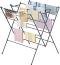 Drying Rack Clothing,12 Drying Poles with Sock Clips Clothes Drying Rack | Foldable Portable Laundry Drying Rack for
