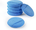 Microfiber Wax Applicator Pad, 5" 6 Pack Blue with Finger Pocket for Cars Trucks Motorcycles
