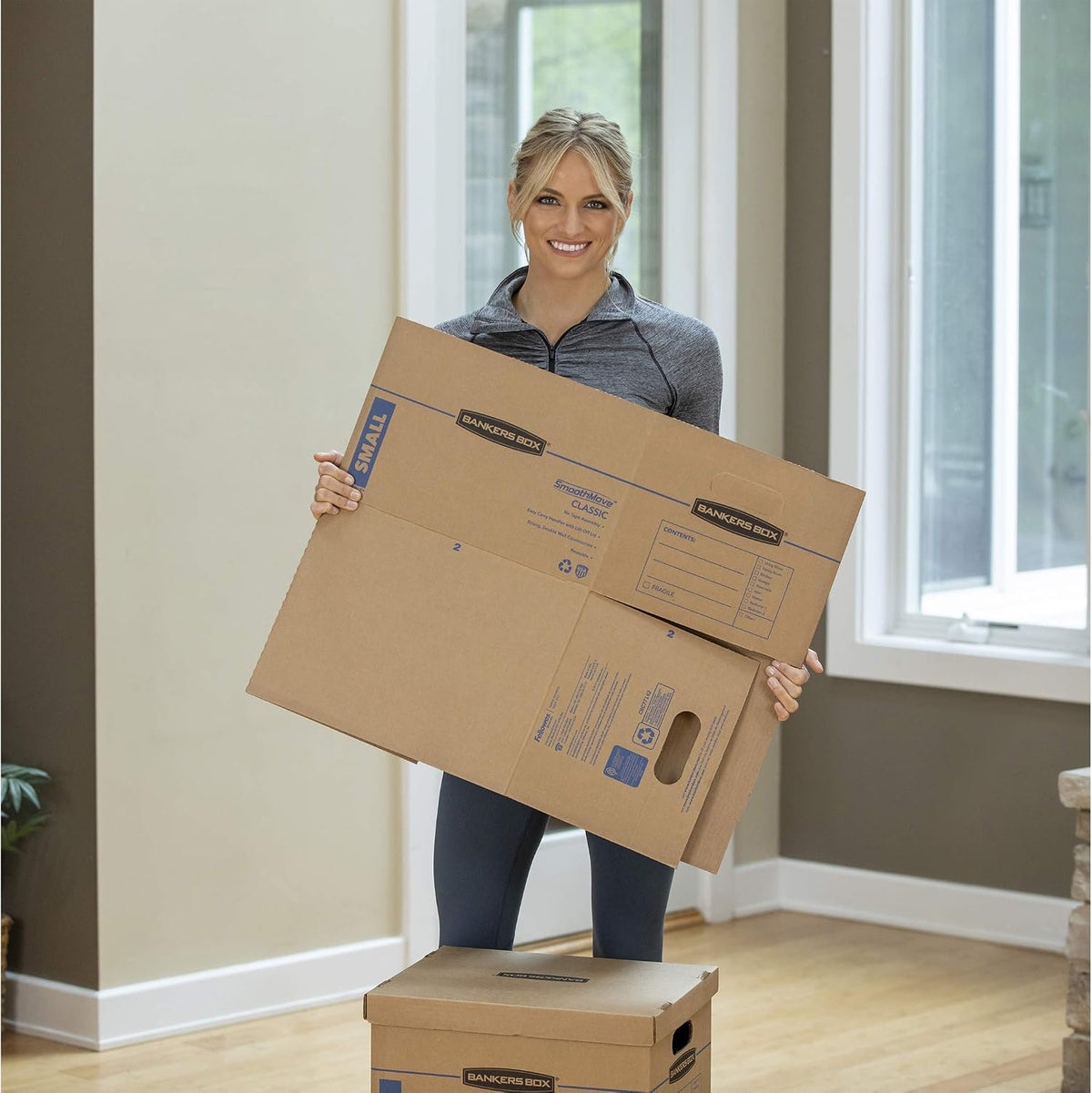 5-Pack Small Classic Moving Boxes with Reinforced Handles