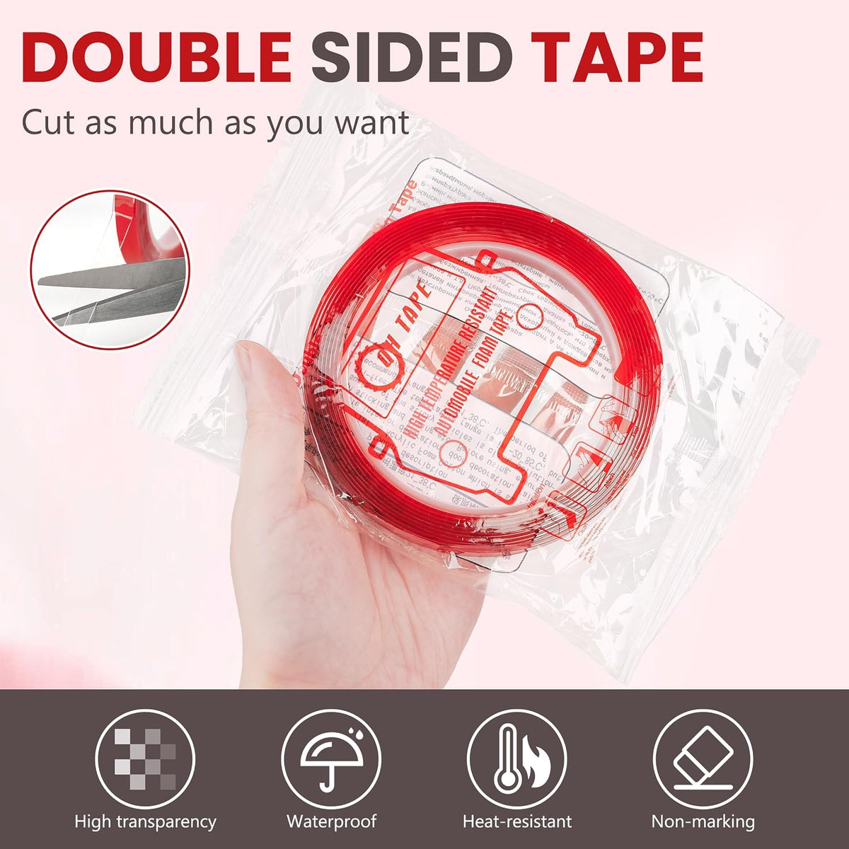 6 Rolls Double Sided Nail Tape for Press on Nails Salon Display