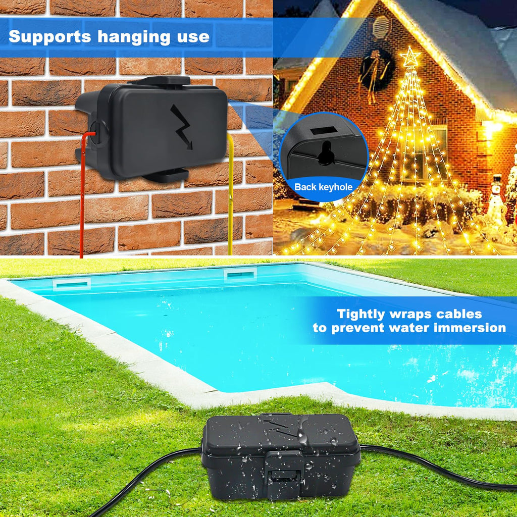 Small Weatherproof Electrical Connection Box(Inner 5.5 x 3 x 2.2inch),Outdoor Electrical Box,Waterproof Extension