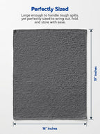 Ribbed Kitchen Bar Mops, 12 Pack, 16x19 in, Cotton, Grey
