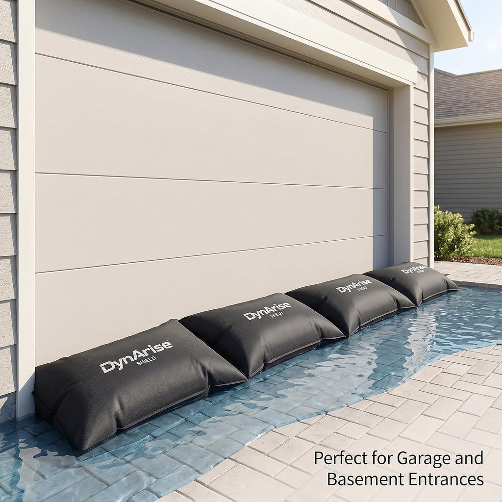 Water Activate Resuable Flood Barrier 4-Pack Kit | For Home Doors Water Barriers for Flooding 27.56 x 15 x 3.94
