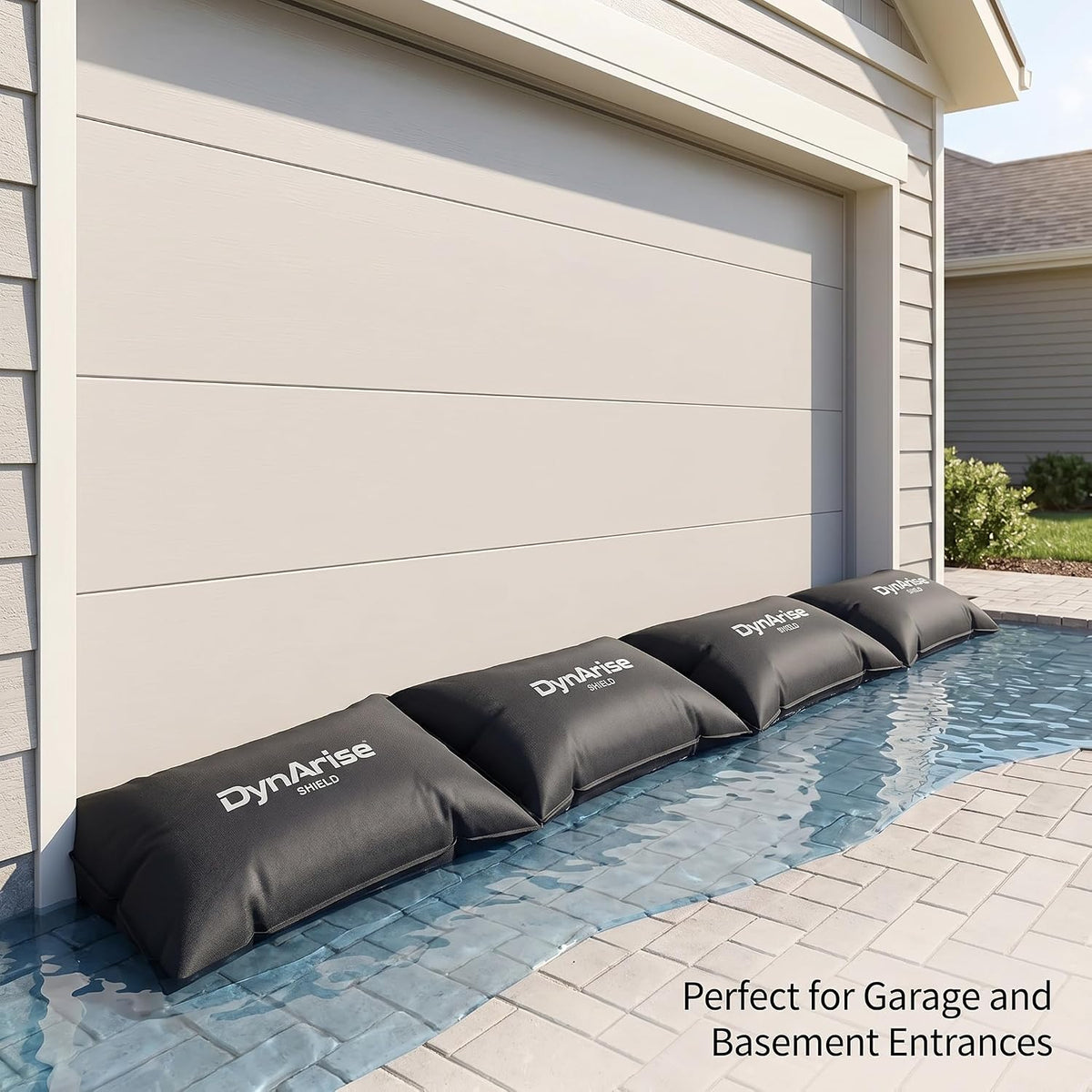 Water Activate Resuable Flood Barrier 4-Pack Kit | For Home Doors Water Barriers for Flooding 27.56 x 15 x 3.94