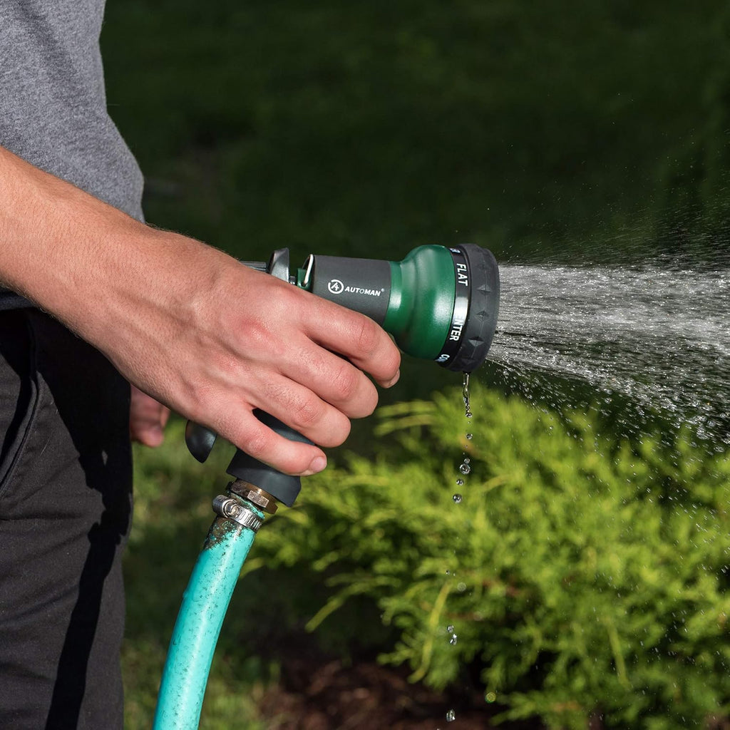 Garden-Hose-Nozzle, ABS Water Spray Nozzle with 7 Adjustable Watering Patterns, Slip Resistant for Watering Plants