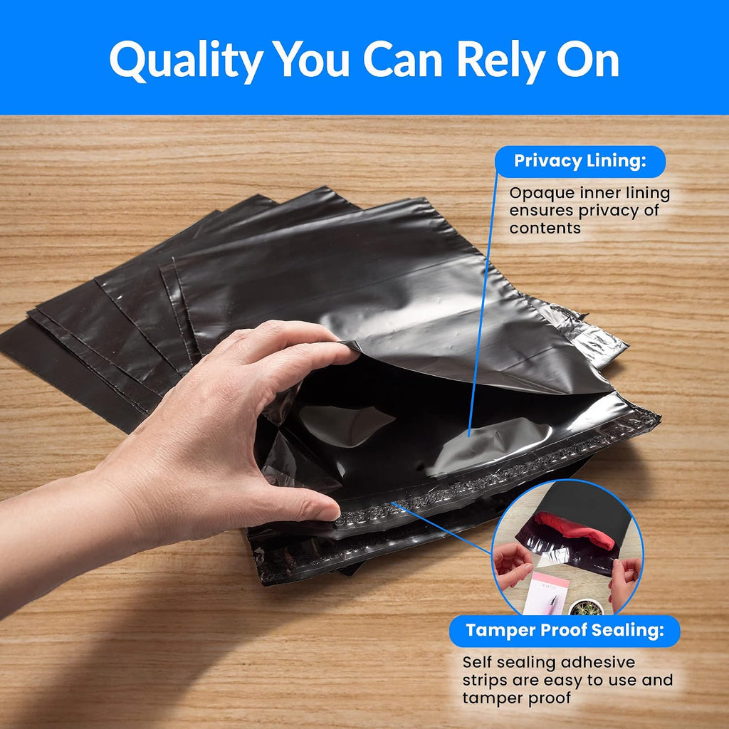 Poly Mailers Black 14.5x19" | 220 Count Self-Sealing Envelopes
