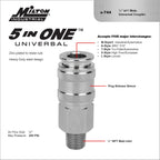Milton 5 In ONE Universal Quick-Connect Coupler, 1/4" MNPT