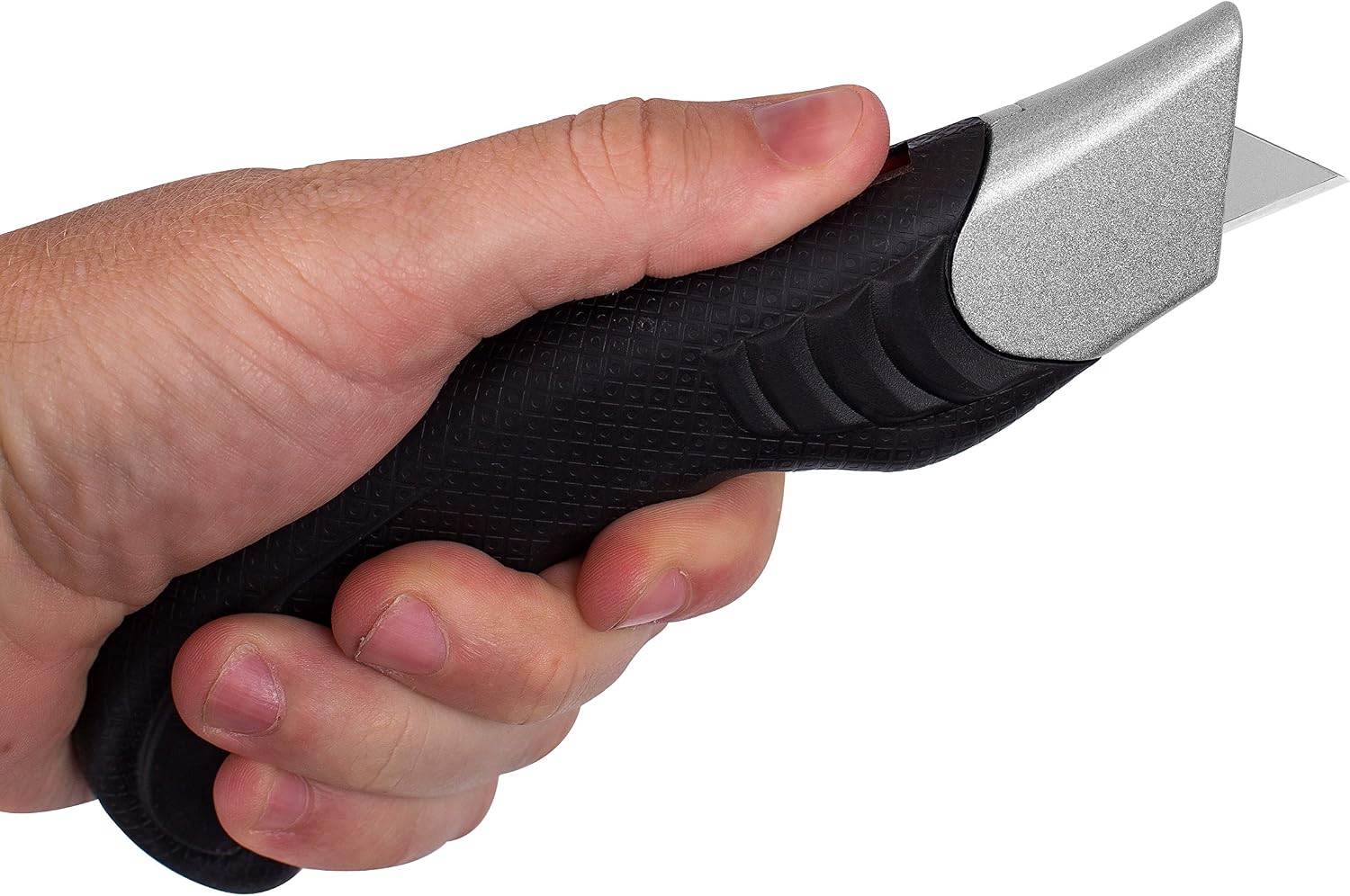 Ergonomic Utility Knife Set | Retractable Box Cutter with Rubber Handle | For Cutting Cardboard, Carpet & Plastic |