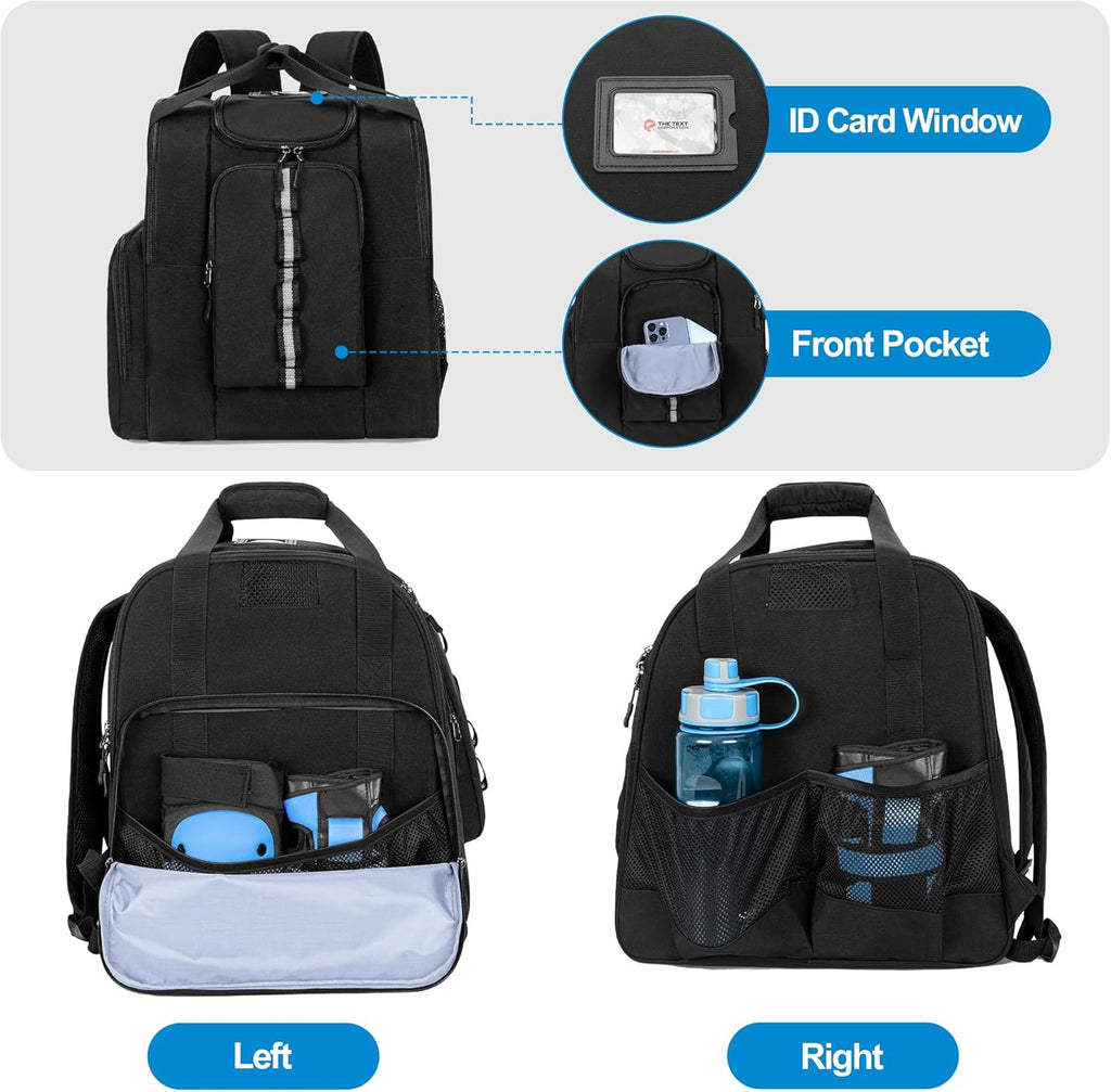 Inline Skate Bag Backpack Ice Hockey Roller Skate Bag for Men Women | Ice Skating Backpack for Shoes Up to US Mens 13