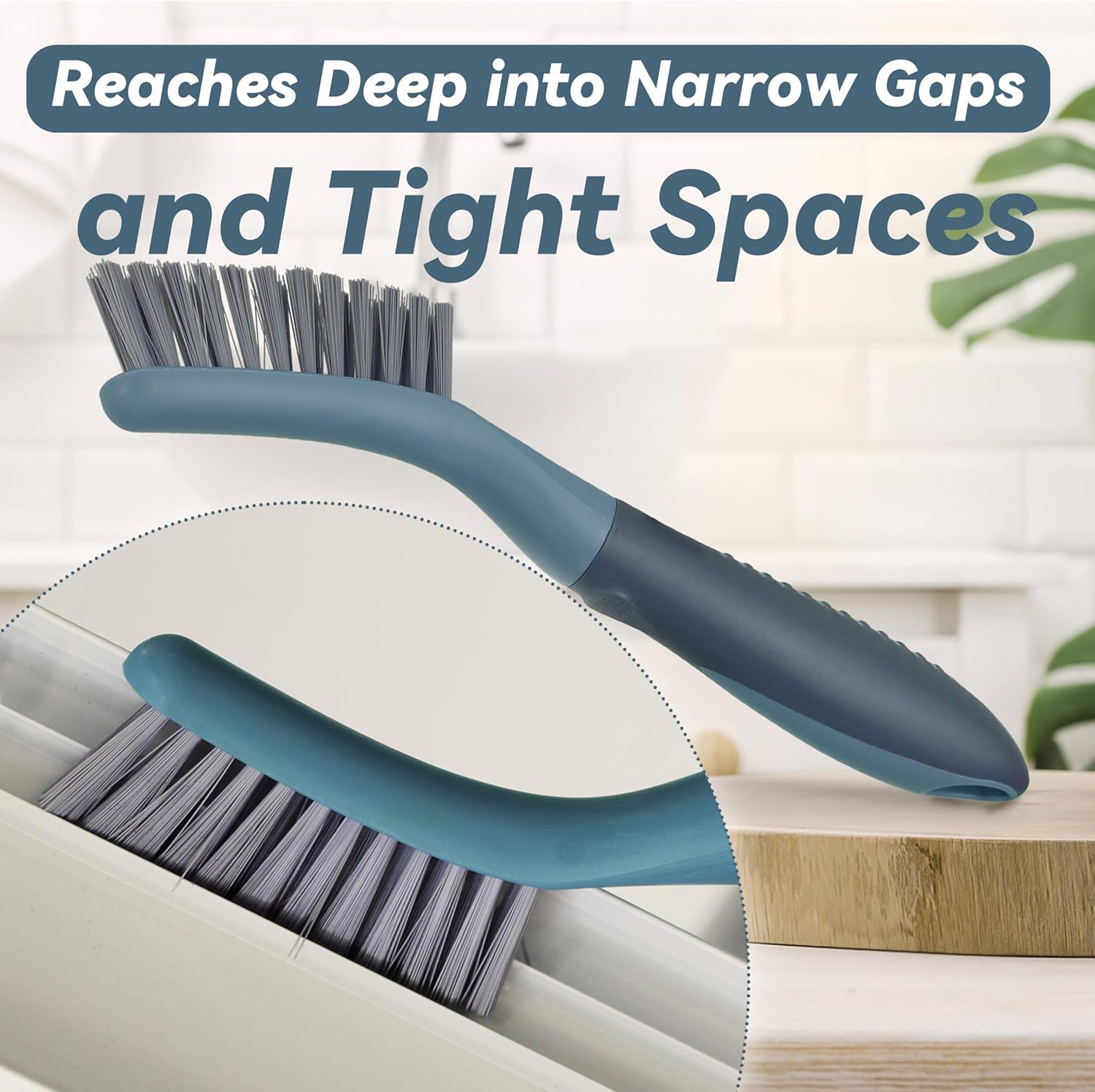 2 Packs Small Brushes for Cleaning, Stiff Bristle Grout Scrub Brushes for Kitchen, Bathroom, and Tile Floors, Ideal