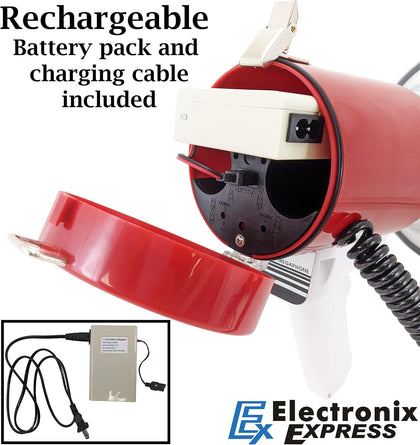 Rechargeable 50 Watt Loud Megaphone with Siren Bullhorn Speaker Outdoor Portable Amplifier