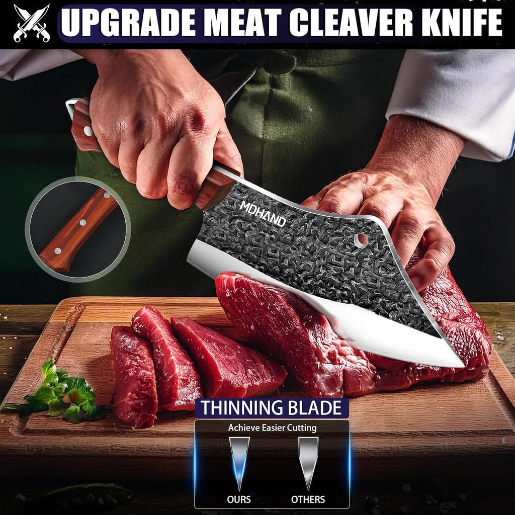Butcher Knife Set, Hand Forged Serbian Chef Knife Set Gift for Men