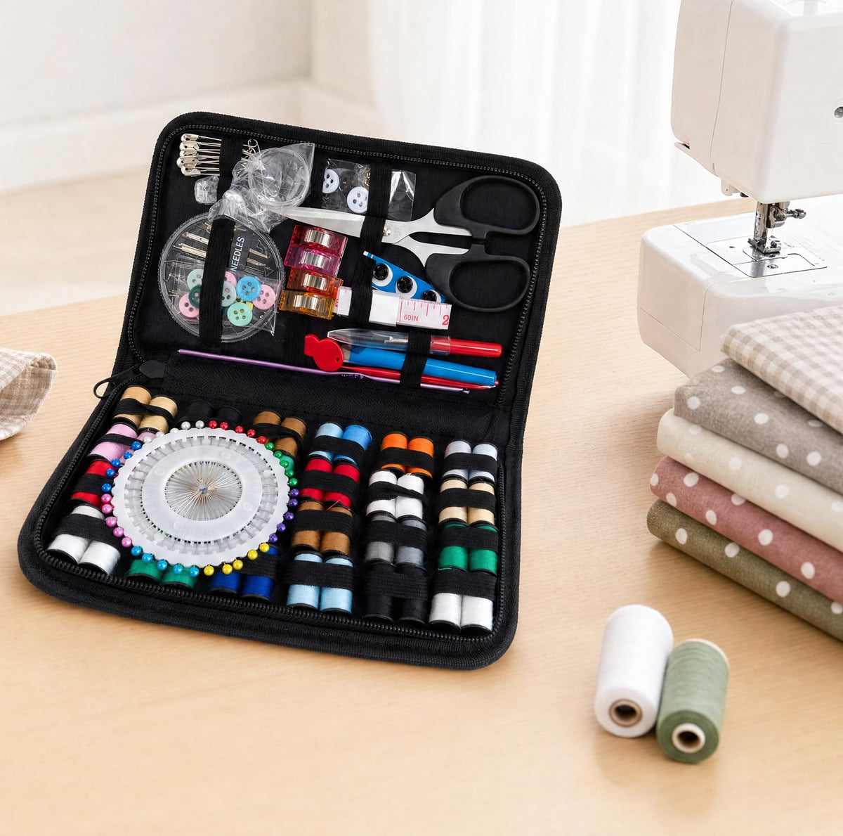 Mini Sewing Kit for Adults, 172pcs Portable Needle and Thread Kit