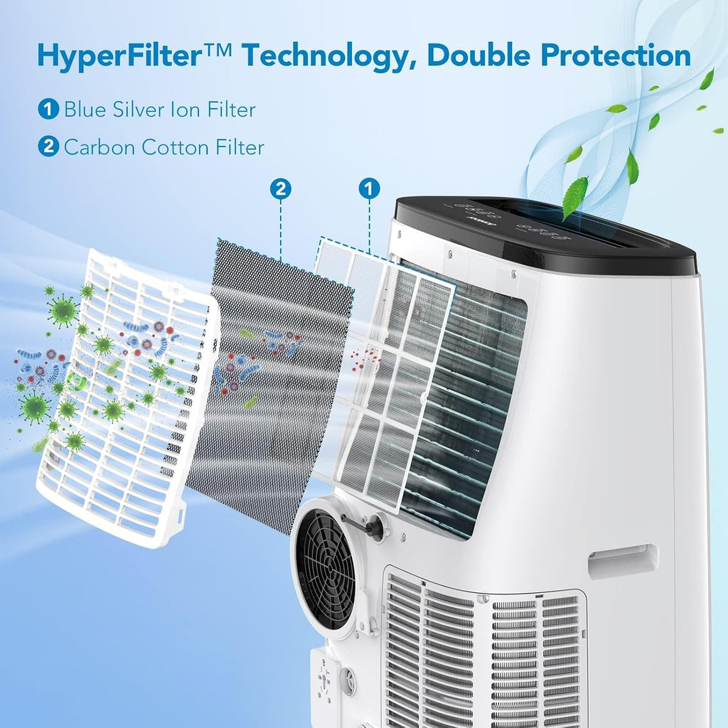 14000 BTU Portable Air Conditioners with Remote Control, 3-in-1 Free Standing Cooling AC Unit with Fan &