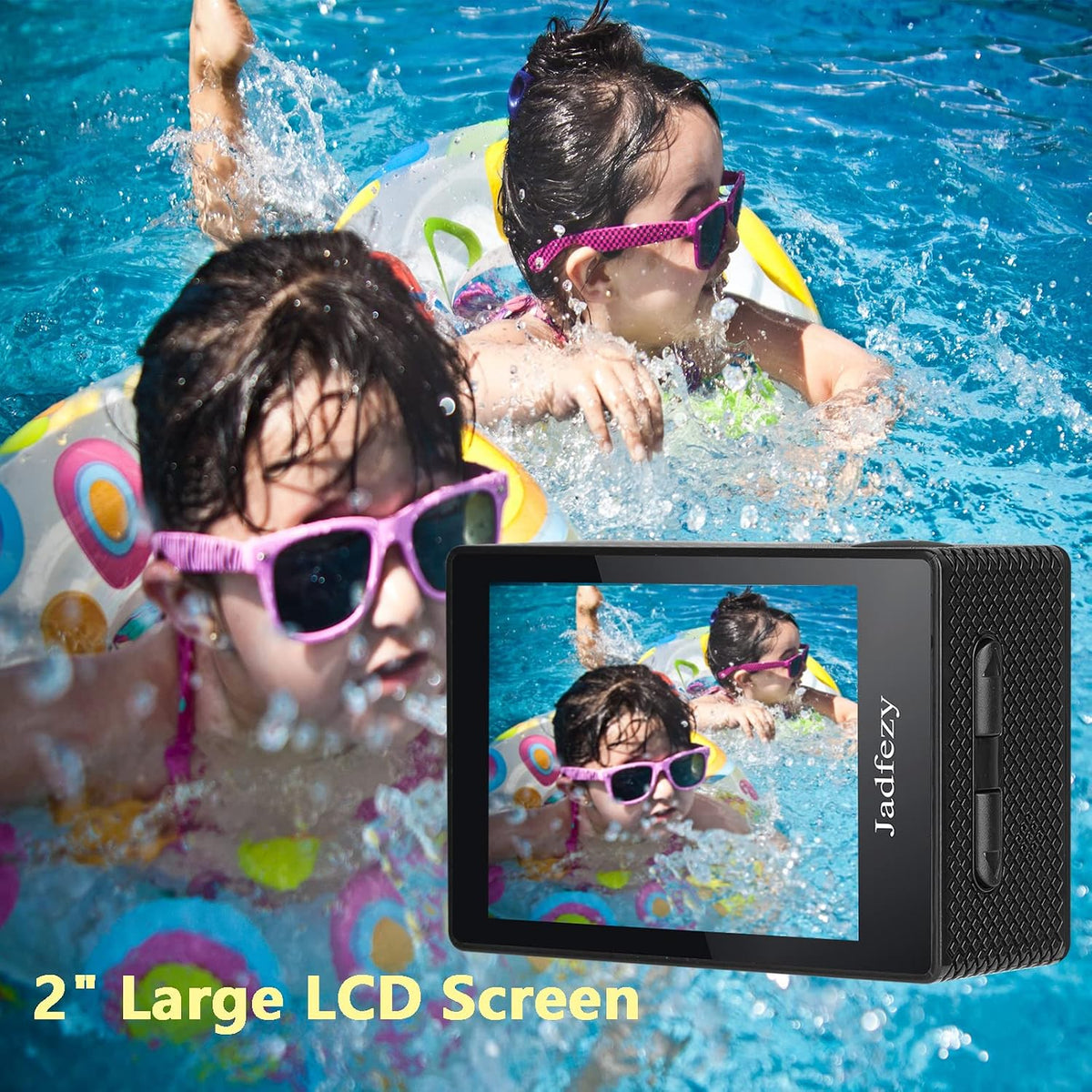 Action Camera FHD 1080P 12MP, 98FT/30M Underwater Waterproof Camera with 2 Batteries, Wide Angle Sports Camera with