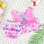 Baby Girls' Bikini Sets Swimwear,Reusable Swim Diaper with Matching Top