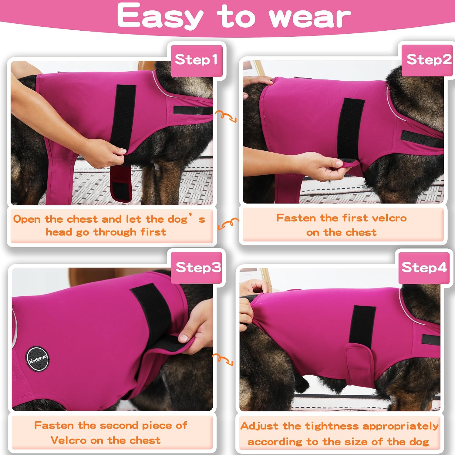 Dog Anxiety Jacket, Skin-Friendly Dog Calming Shirt - Dog Coat for Thunder, Fireworks, Vet Visits and Separation