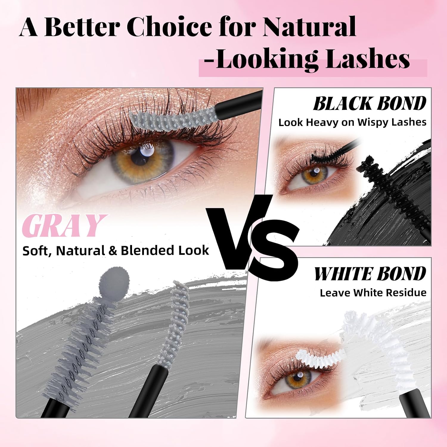 Gray Lash Bond and Seal Kit with Lash Glue Remover and Tweezers Long-Lasting, Waterproof For DIY Eyelash Extension At