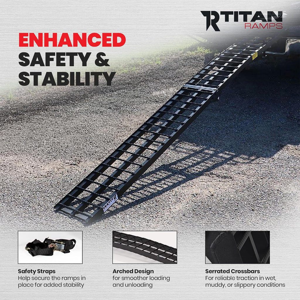 Heavy-Duty Extra-Wide Motorcycle Loading Ramp, 800 lb, 10 Ft