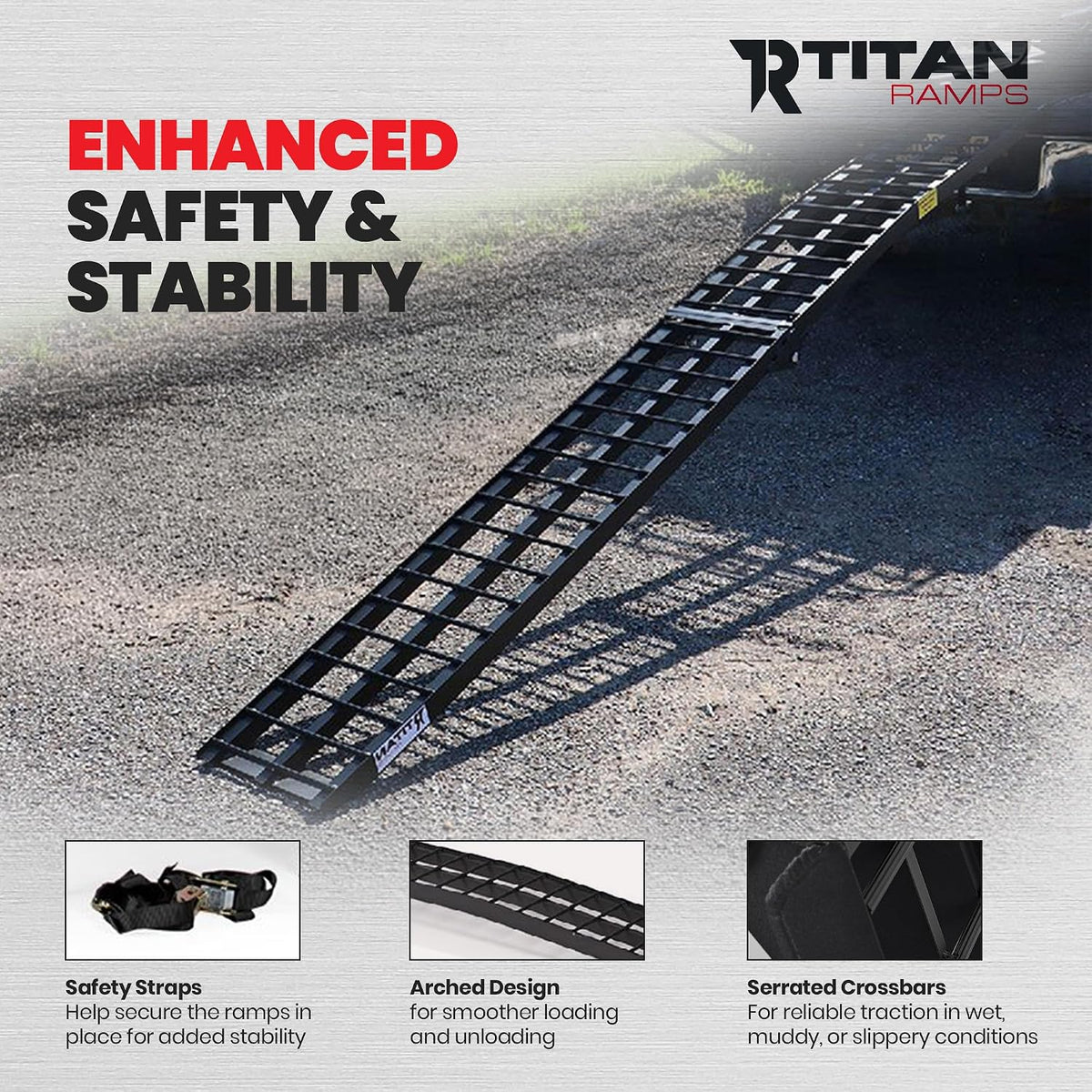 Heavy-Duty Extra-Wide Motorcycle Loading Ramp, 800 lb, 10 Ft