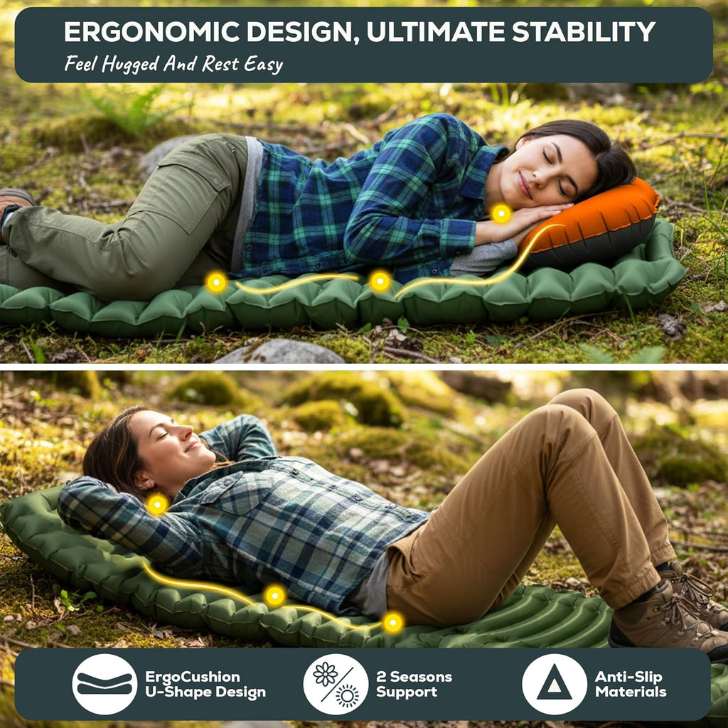 Ether 17.5oz Ultralight Camping Sleeping Pad – Backpacking Air Mattress – Camping Mattress Pad – Compact Inflatable