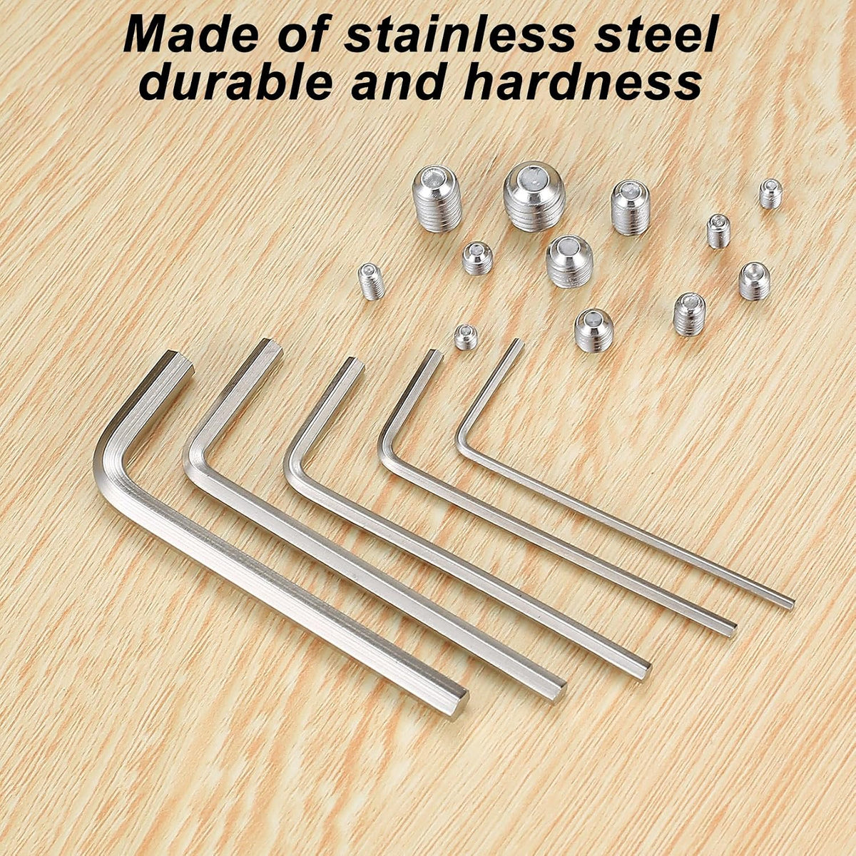 240 Pcs Set Screws Assortment Kit (M3,M4,M5,M6,M8) with Allen Keys