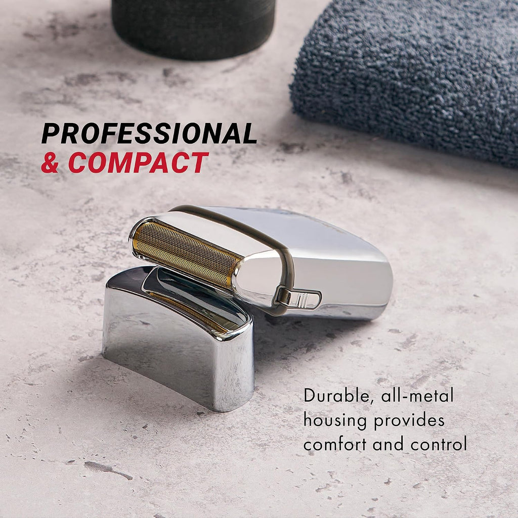 METALFX Single Foil Shaver, Handheld Razor for Travel, Portable Cordless Close Face Shaver for Head, Beard, & Neck