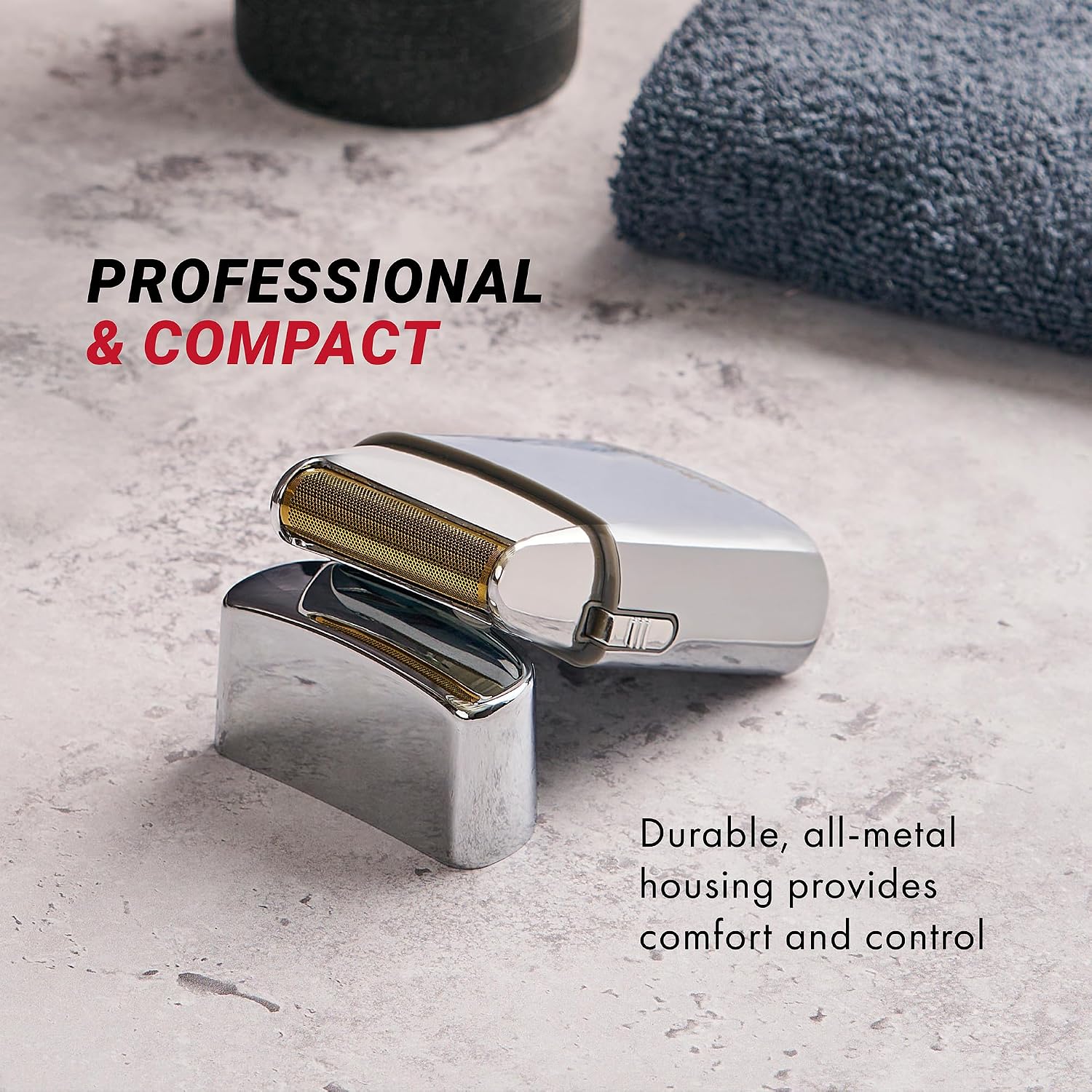 METALFX Single Foil Shaver, Handheld Razor for Travel, Portable Cordless Close Face Shaver for Head, Beard, & Neck