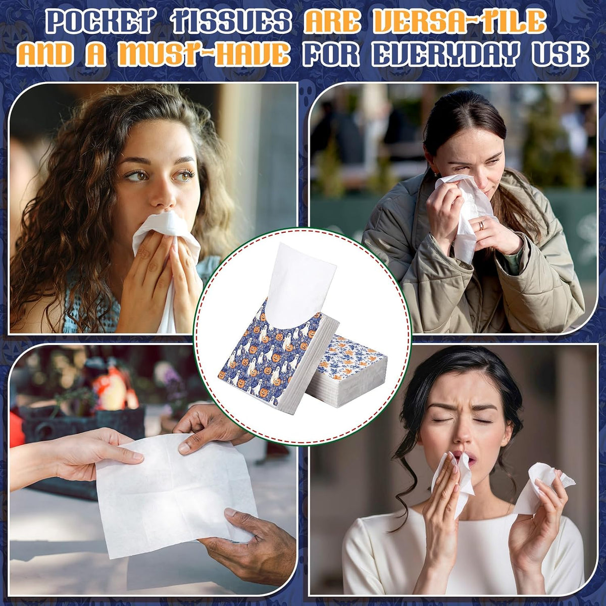 20 Pack Fall Pocket Tissues Packs Travel Size Bulk, Elegant