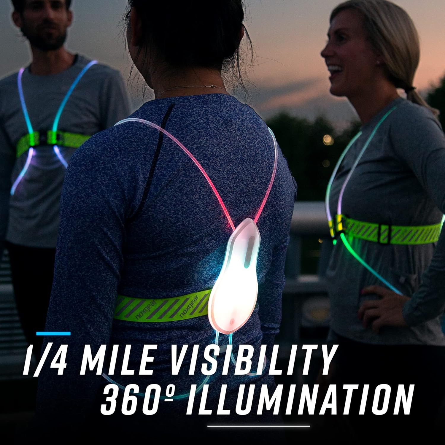 Tracer2 Multicolor Light Up and Reflective Running Vest | Rechargeable, Ultra-bright Running Lights for Runners
