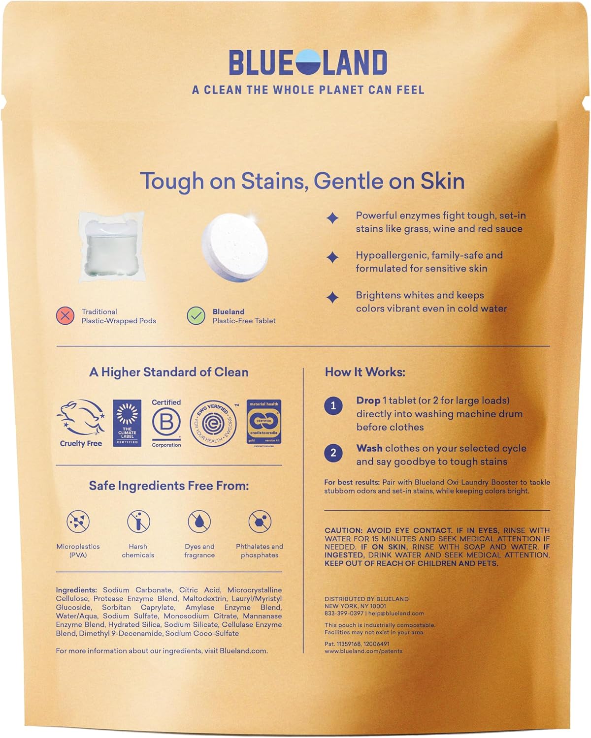 100% Plastic-Free Laundry Detergent Tablets, 120ct, Free & Clear