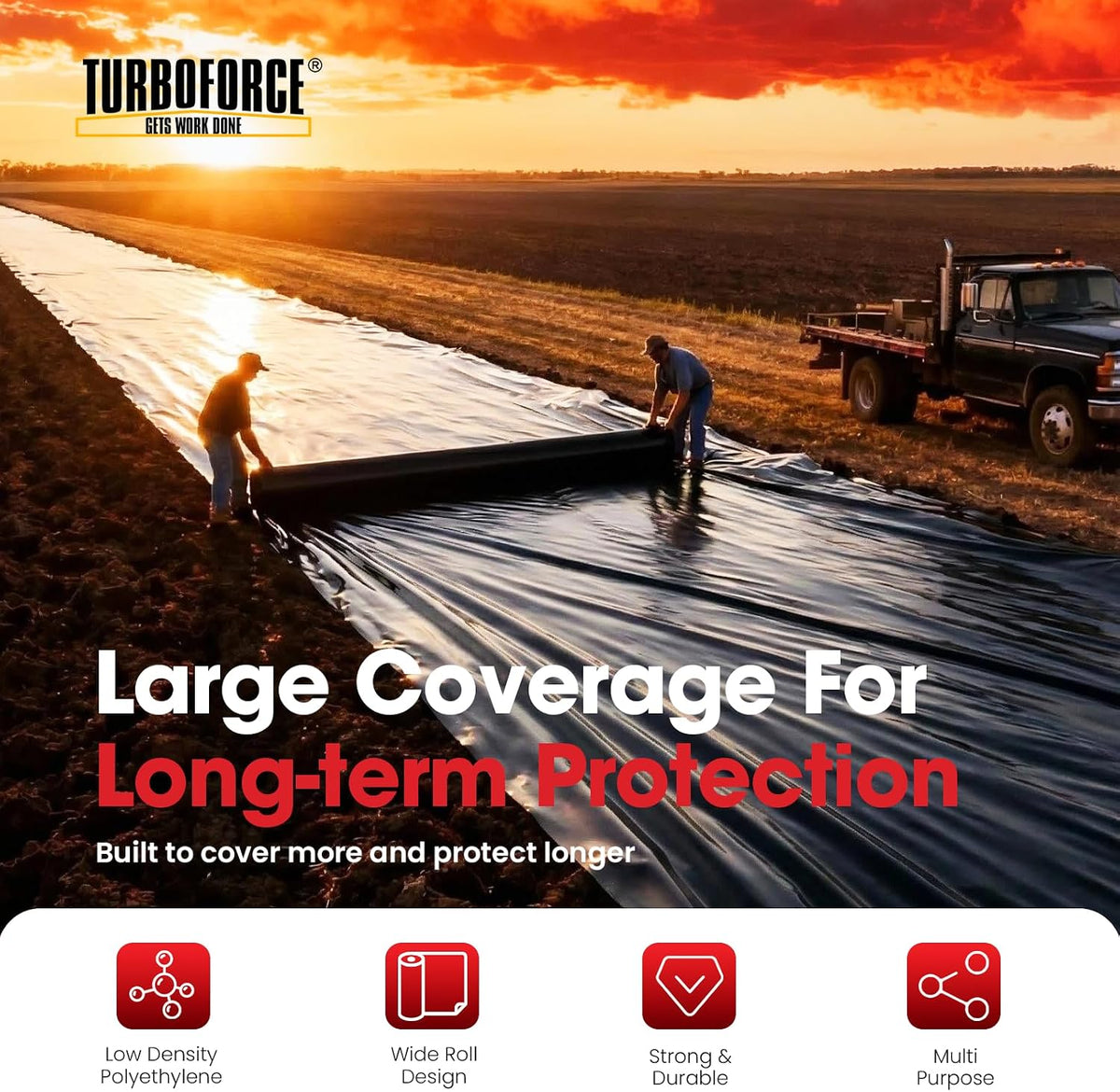 6 Mil Black Plastic Sheeting (6' x 100') - Heavy Duty, Waterproof, UV Resistant Polyethylene Sheeting Roll for
