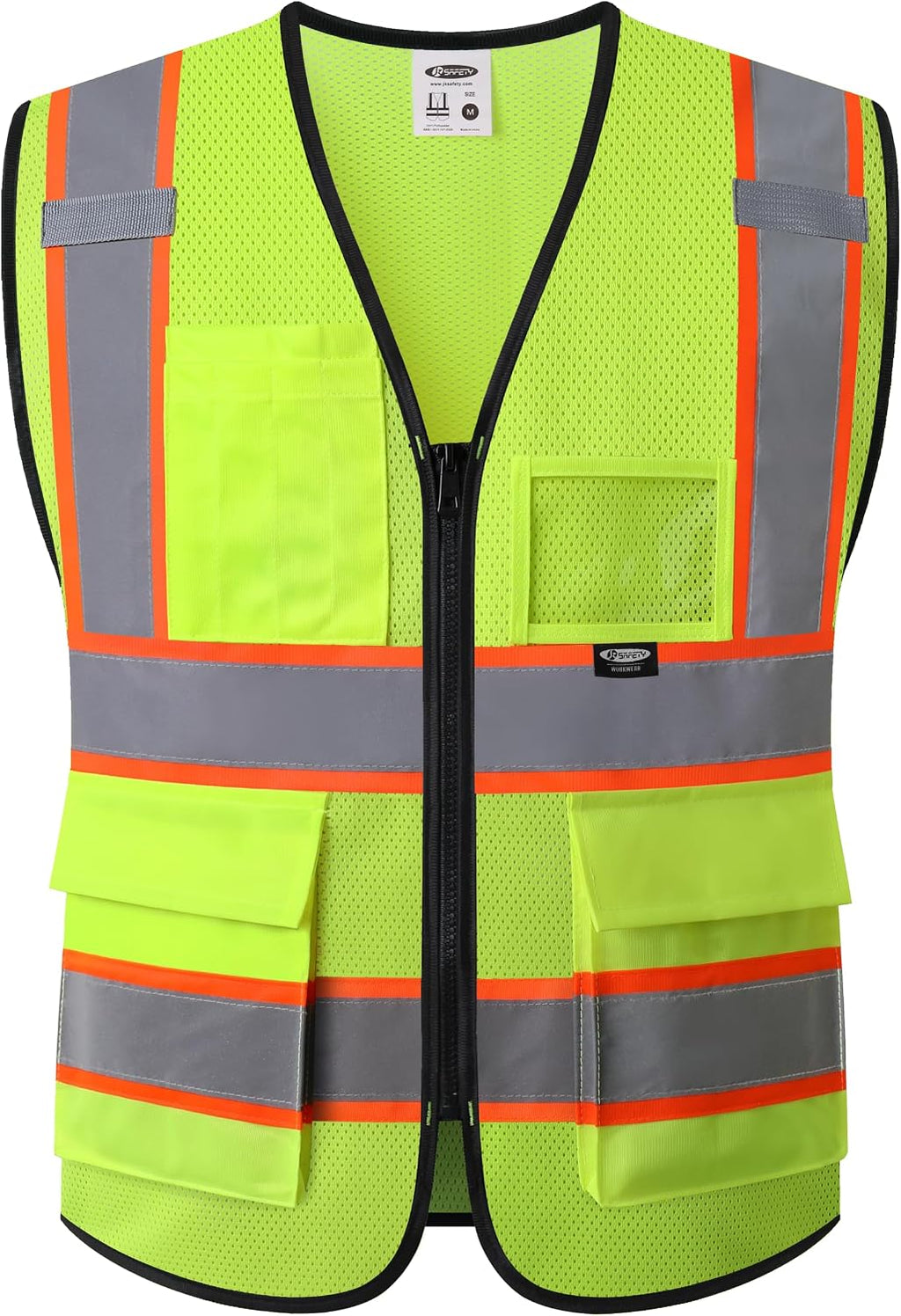 Safety Vest for men women Hi Vis Vest with Pockets and Zipper High Visibility Reflective Vests BX320