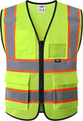 Safety Vest for men women Hi Vis Vest with Pockets and Zipper High Visibility Reflective Vests BX320