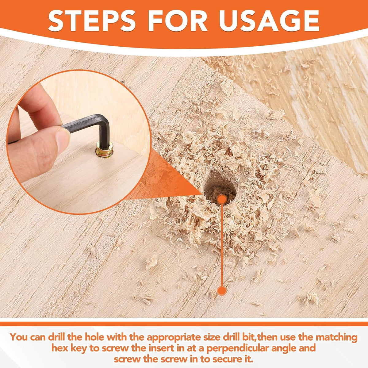 32 Sets Threaded Inserts for Wood Furniture Screws