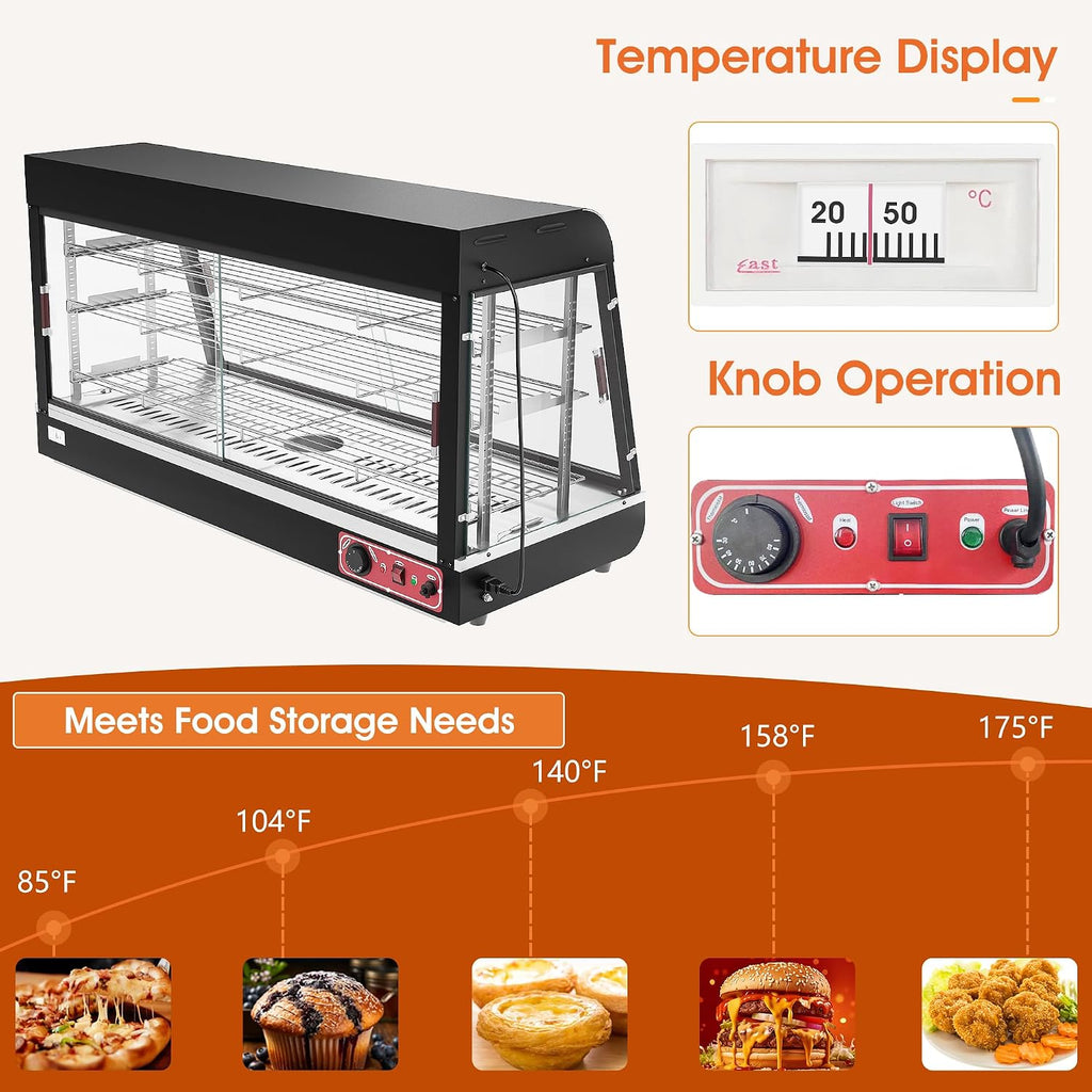 48" Countertop Food Warmer,3-Tier Countertop Warmers Display