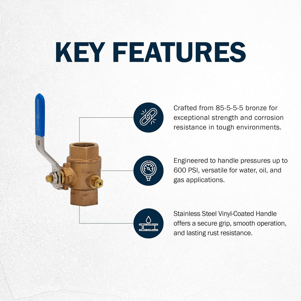 Buck Algonquin | 3/4" Bronze Ball Valve | MPN 00BBV75LP