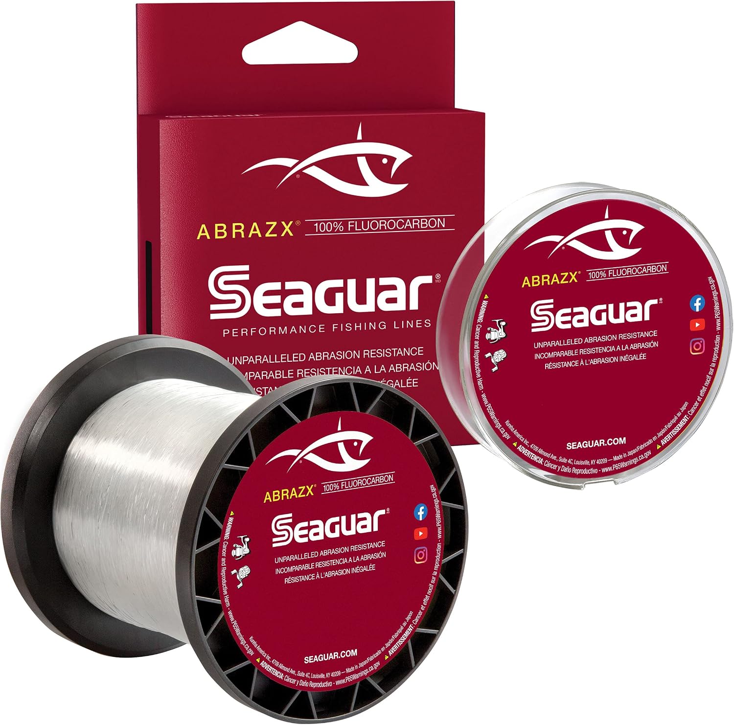 AbrazX Freshwater Abrasion Resistant Fluorocarbon Fishing Line for Docks, Rocks, Weeds, & Logs - Multiple Sizes