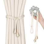 Lotus Flower Curtain Tiebacks Holdbacks, Green