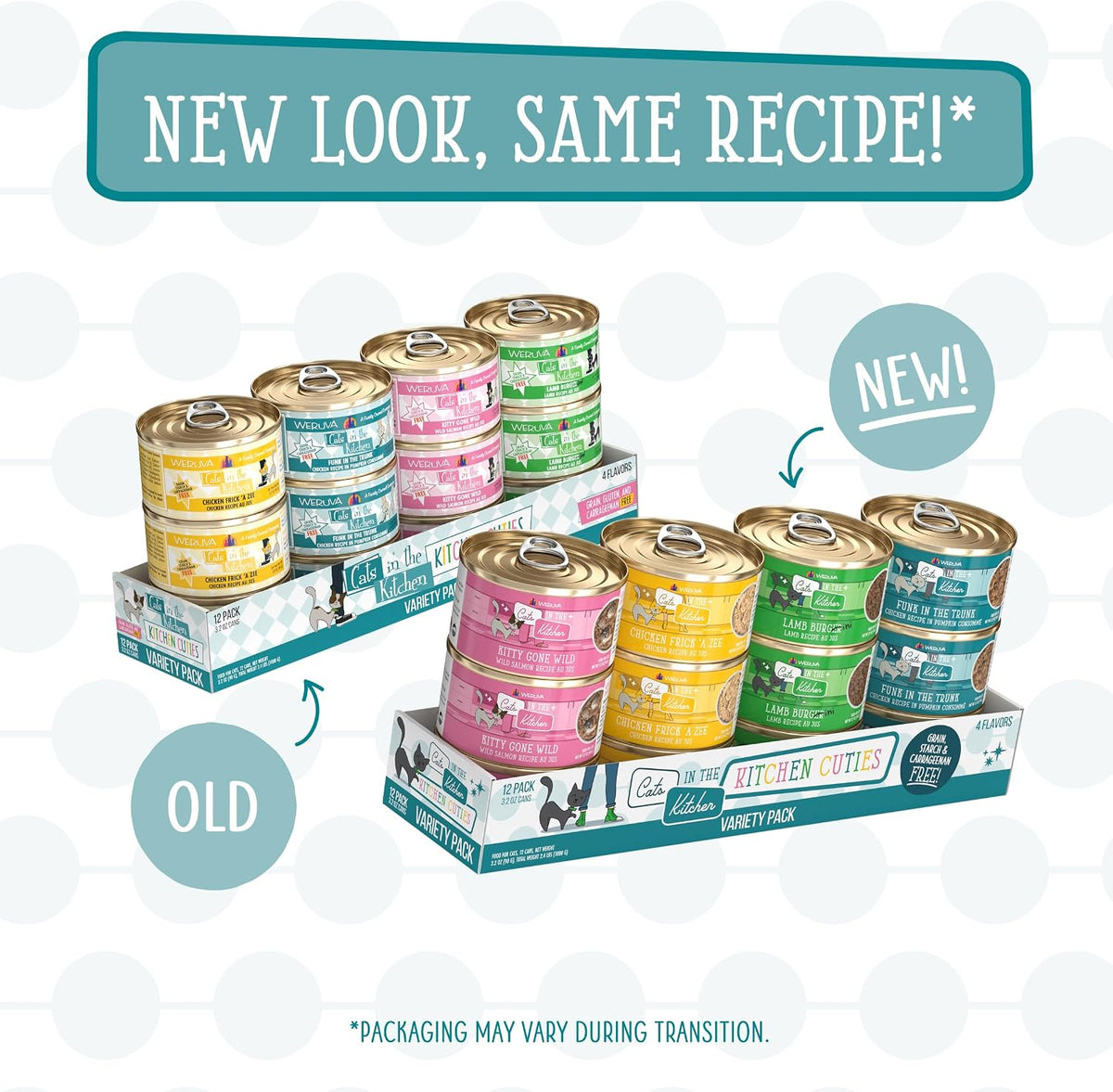 Cats in the Kitchen, Kitchen Cuties Variety Pack, Wet Cat Food, 3.2oz Can (Pack of 12)