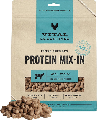 Freeze Dried Dog Food Topper, Beef Soft Mini Nibs, 18 oz