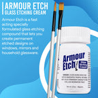 Armour Etch Glass Etching Cream 2.8oz Net Wt. Bundle with Moshify Brushes