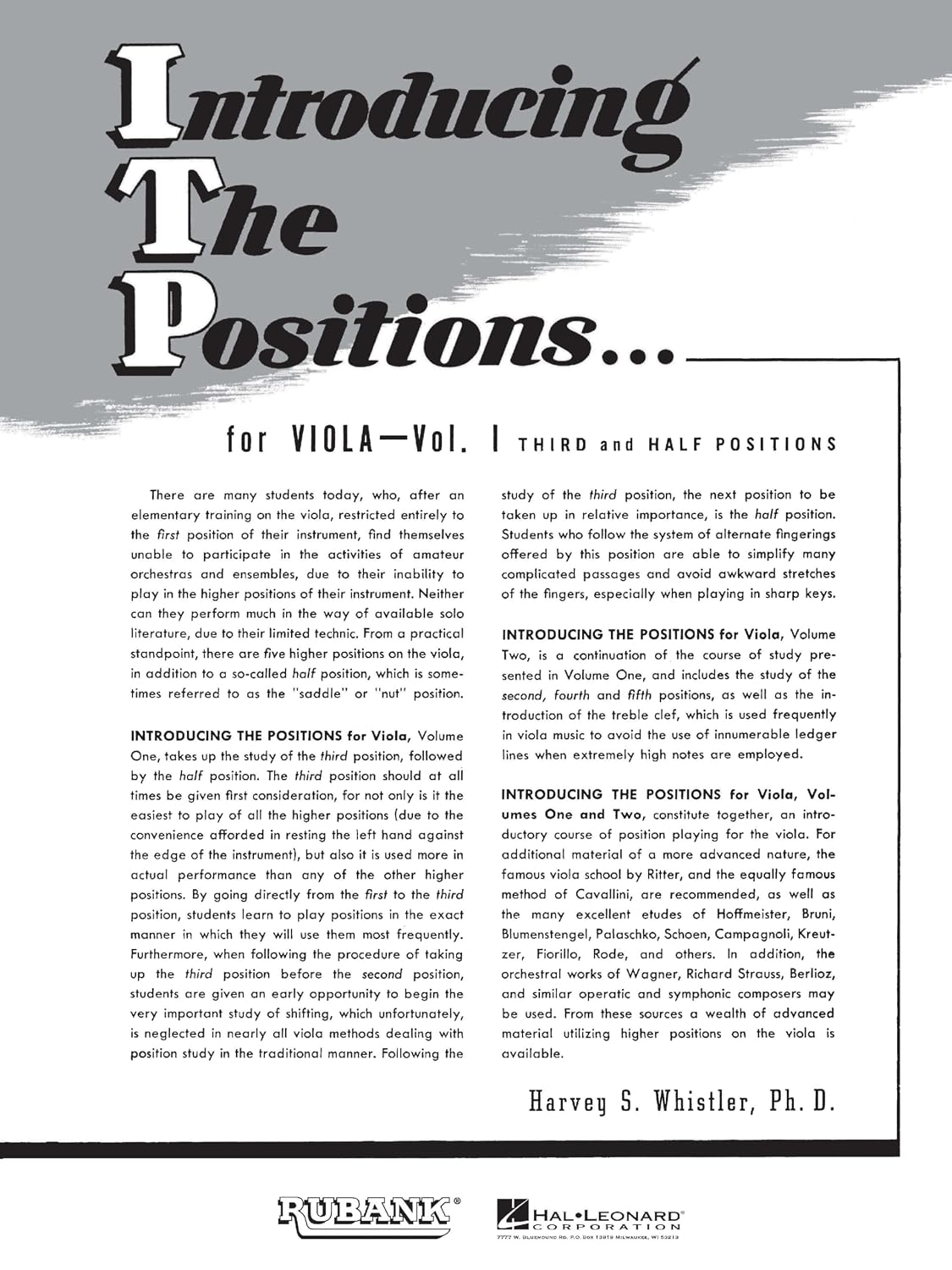 Introducing the Positions for Viola – Volume 1 | Third and Half Positions | Rubank Educational Library String Method