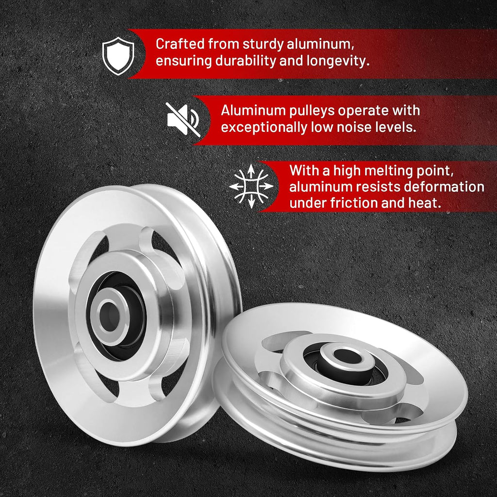 RitFit 90mm Aluminum Pulley Wheels, Power Rack Pulley Attachment